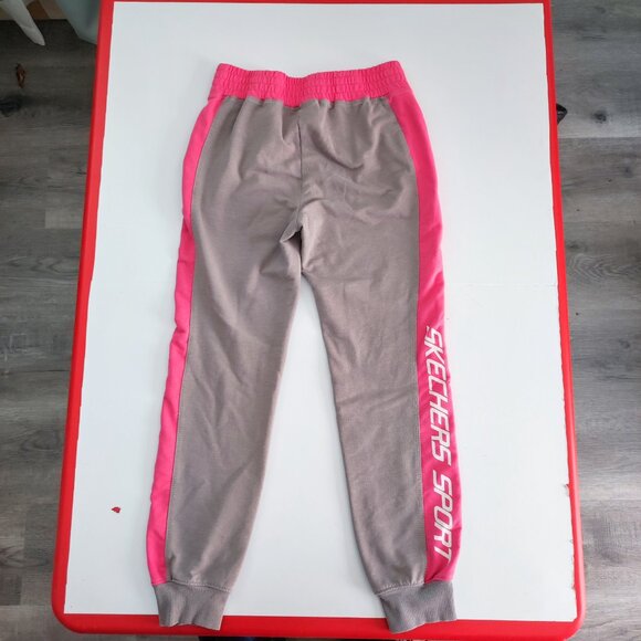 Skechers Sport sweatpants / jogger girls size M grey & pink graphic design - Picture 3 of 14